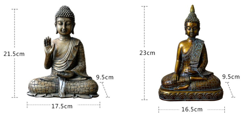 Estatueta Buda Tibetano Em Resina