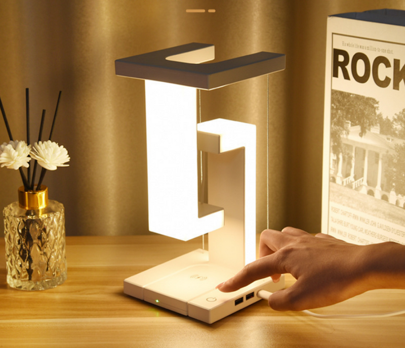 Abajur LED Anti-Gravidade: Iluminação Futurista com Carregador