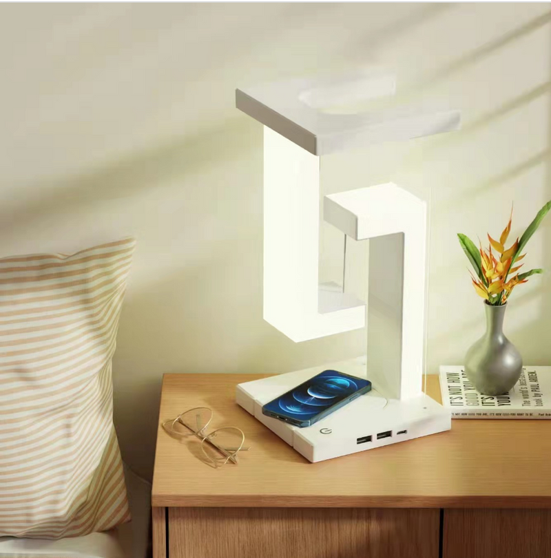 Abajur LED Anti-Gravidade: Iluminação Futurista com Carregador