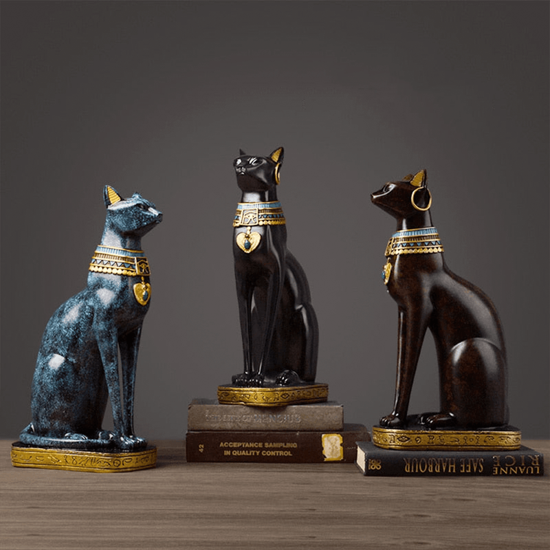 Escultura Gato Egípcio em Resina Sphinx