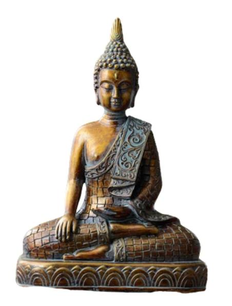 Estatueta Buda Tibetano Em Resina