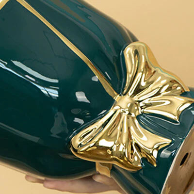 Vaso de Flor Buquê de Luxo Bordas Douradas
